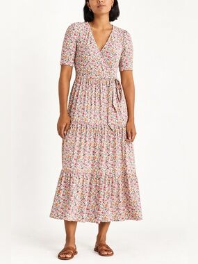 Boden Tiered Wrap Jersey Maxi Dress Women’s Size 6 Floral NWOT